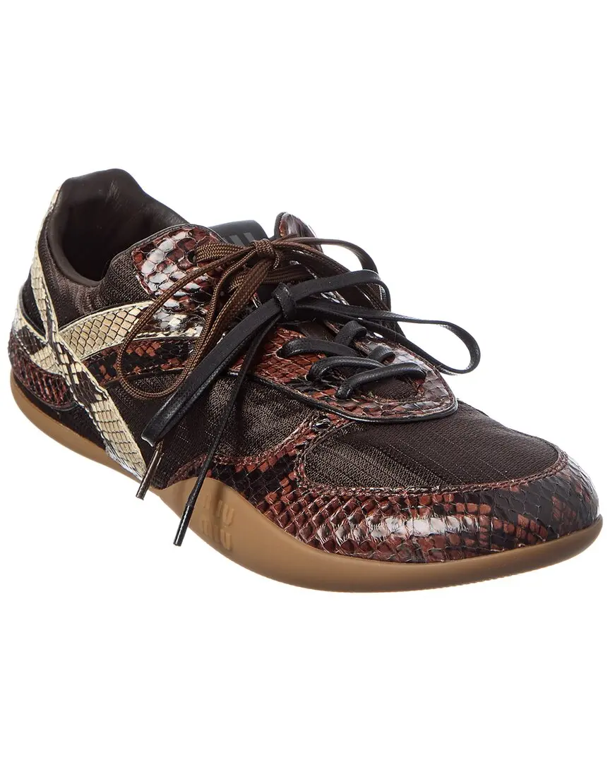 Miu Miu Gymnasium Leather-Trim Sneaker