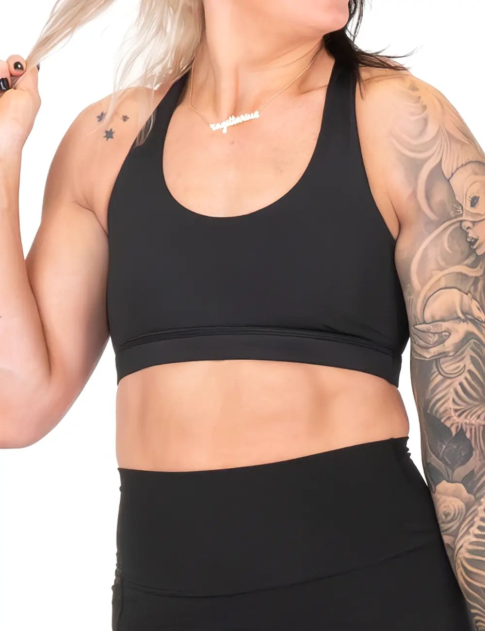 Women's Butterfly Back Sports Bra - All Black, Medium, Comfy Fit, Strappy Design, Ideal for Upper Body Workout, Beach, Women's Fitness, S, XXXL, Workout Outfit Inspo