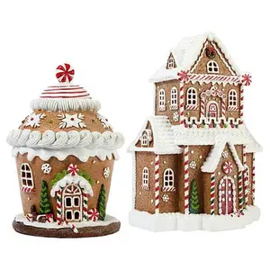 Winter Lane LED Gingerbread Houses Set of 2 Winter Lane LED Gingerbread Houses Set of 2