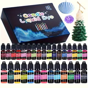 18/24/30/36 color liquid candle dye set -10ml (0.34oz) high concentration wax pigment, suitable for soy wax, beeswax, petroleum candles - bright and non fading, suitable for candle making, wax melting blocks - easy to mix formula, home fragrance crafts