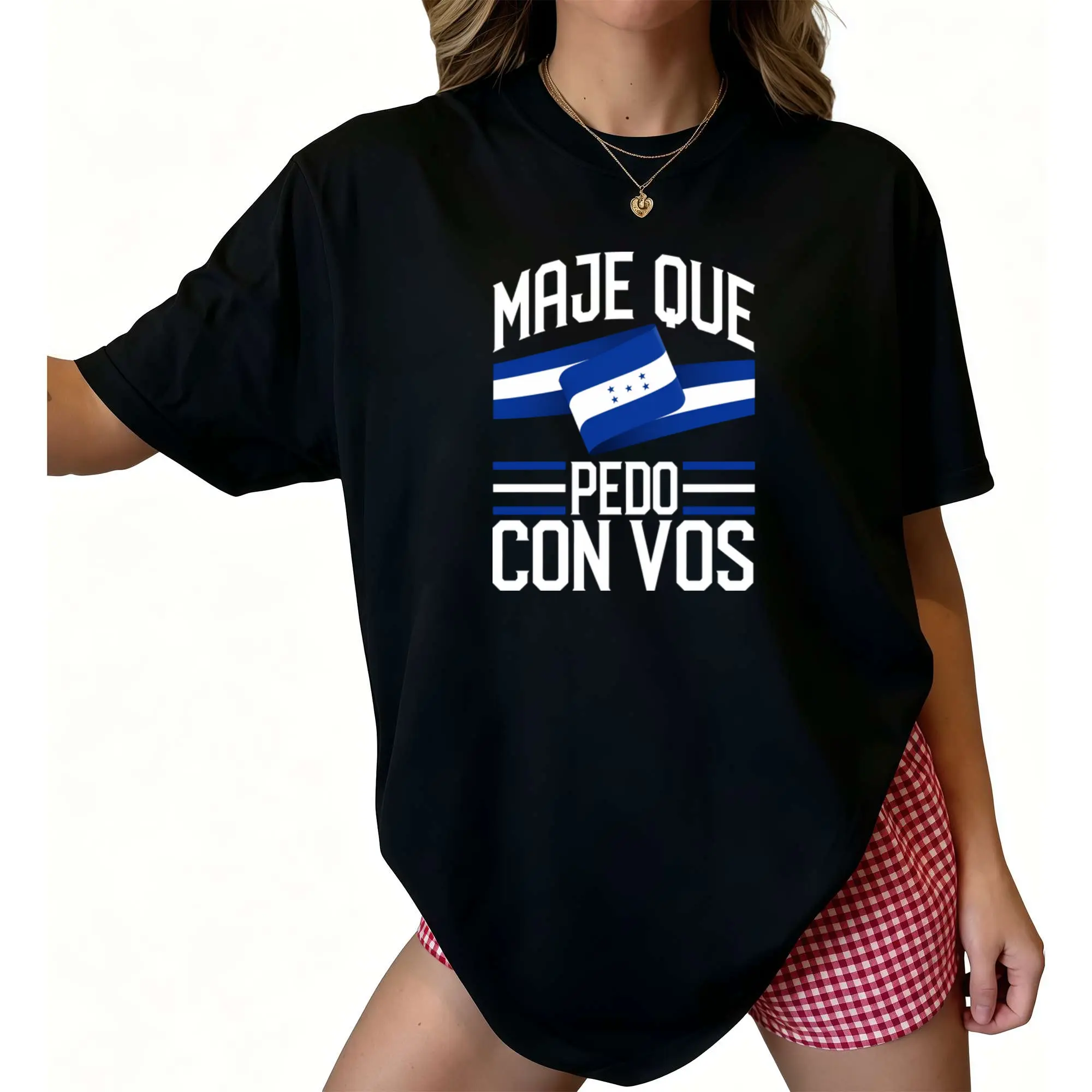 Honduras Flag T-Shirt - 100% Cotton, Round Neck, Short Sleeve, Catracho Pride, Maje Que Pedo Con Vos