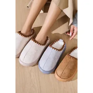 Thermal Round Toe Platform Slippers Women Footwear Comfort