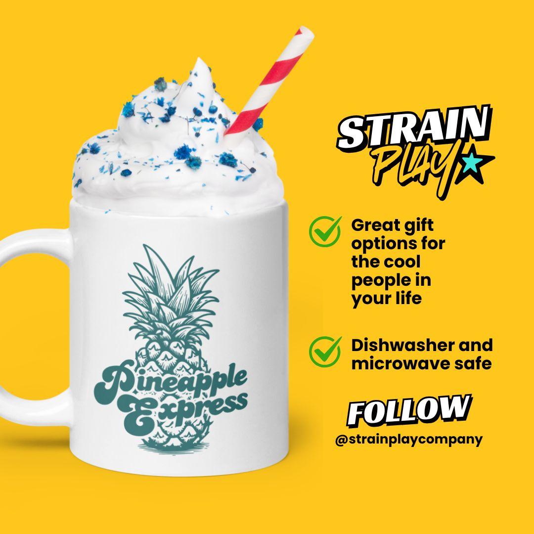 Pineapple Express White Mug - Cannabis Themed 420 Weed Novelty Gift, Cannabis Gifts, 420, Marijuana, Canna, Pineapple Express, Stoner Gifts, Coffee Mug, Coffee Cups, Funny Mug, Unique Gifts