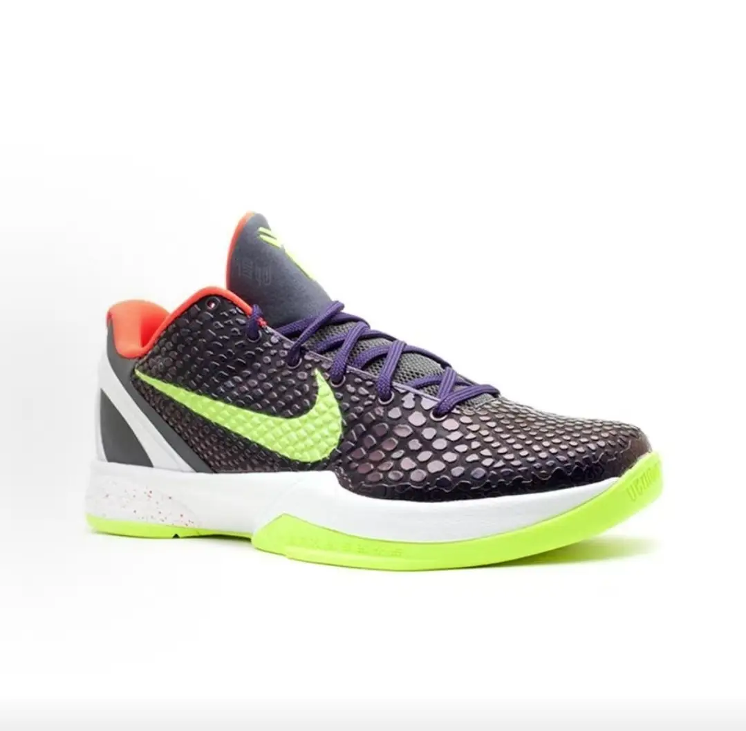 Black Honeycomb Mesh Low Top Basketball Sneakers Neon Lime Logo Purple Laces White Midsole Fluorescent Green Outsole Anti Slip Court Shoes Unisex