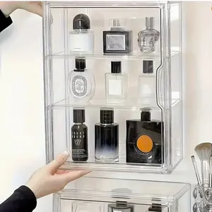 14.17 Inch Large 3-Tier Acrylic Storage Display with Removable Dividers & Magnetic Door, Dustproof Box for Action Figures, Collectibles & Models, Organized & Space-Saving