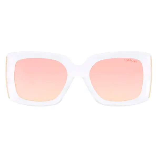 Topfoxx Bardot Women's Luxury Sunglasses - Stylish Oversized Retro Square Metal Frame in Rose Gold with UV400 Shatter-Resistant Lenses, Square Frames Sunglasses, Chic Retro, Brigitte Tribute, Fashion Enthusiast