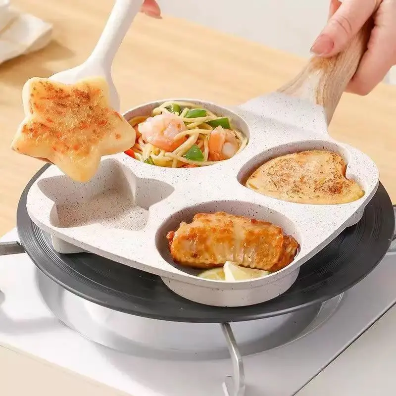 Non-stick Egg Burger Pan, 1 Count Mini Frying Pan with Handle, Non-stick Egg Burger Pan for Home Kitchen Dining Room, Multifunctional Frying Pan, Cooking Pans