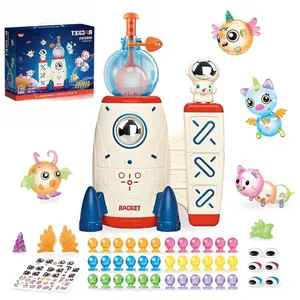 DIY Magic Sticky Balloon Kit for Kids, Re-Usable Decors,172pcs Upgraded Nano Tape Bubble Kit with Rocket Power Machine, Make Your Own Magic Squishy Bubble Set, Craft Kit Gift for Boys Girls Ages 3-12
