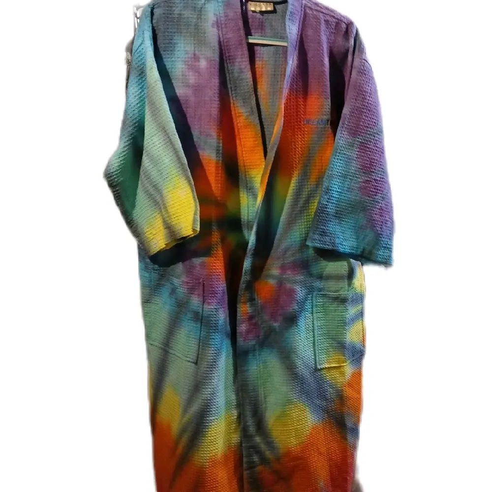 One Size Fits Most Rainbow Painted Spiral Tiedye Bathrobe 0283 Loungewear Nightwear Comfort