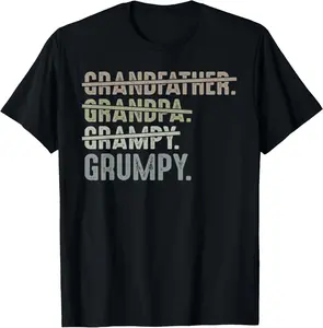100% cotton Unisex Grumpy Shirts for Men Grandfather Grandpa Grampy Grumpy T-Shirt