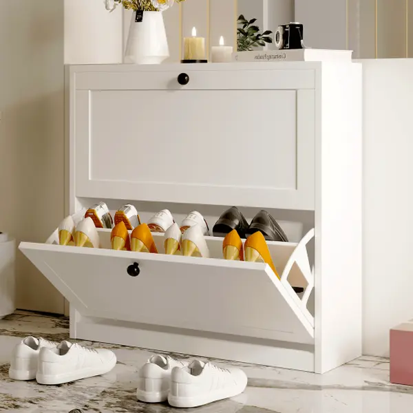 VOWNER Shoes Cabinet with 2 Flip Drawers for Narrow Entryway,Shoe Storage Cabinet Shoe Rack Organizer for Bedroom VOWNER Shoes Cabinet with 2 Flip Drawers for Narrow Entryway,Shoe Storage Cabinet Shoe Rack Organizer for Bedroom