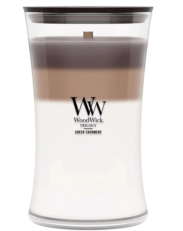 SHEER CASHMERE WoodWick 22oz Jar Candle Burns 180 Hours - 3 in One