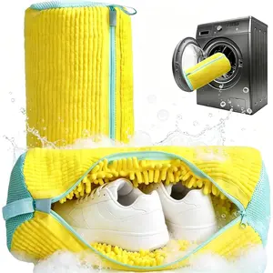 2 Pack Shoe Washing Machine Bag - Laundry Shoe Bag for Washer and Dryer  Sneaker Cleaning Bag with Self-locking Zipper and  Fibers for  Shoes Types With Self-locking Zipper 360?