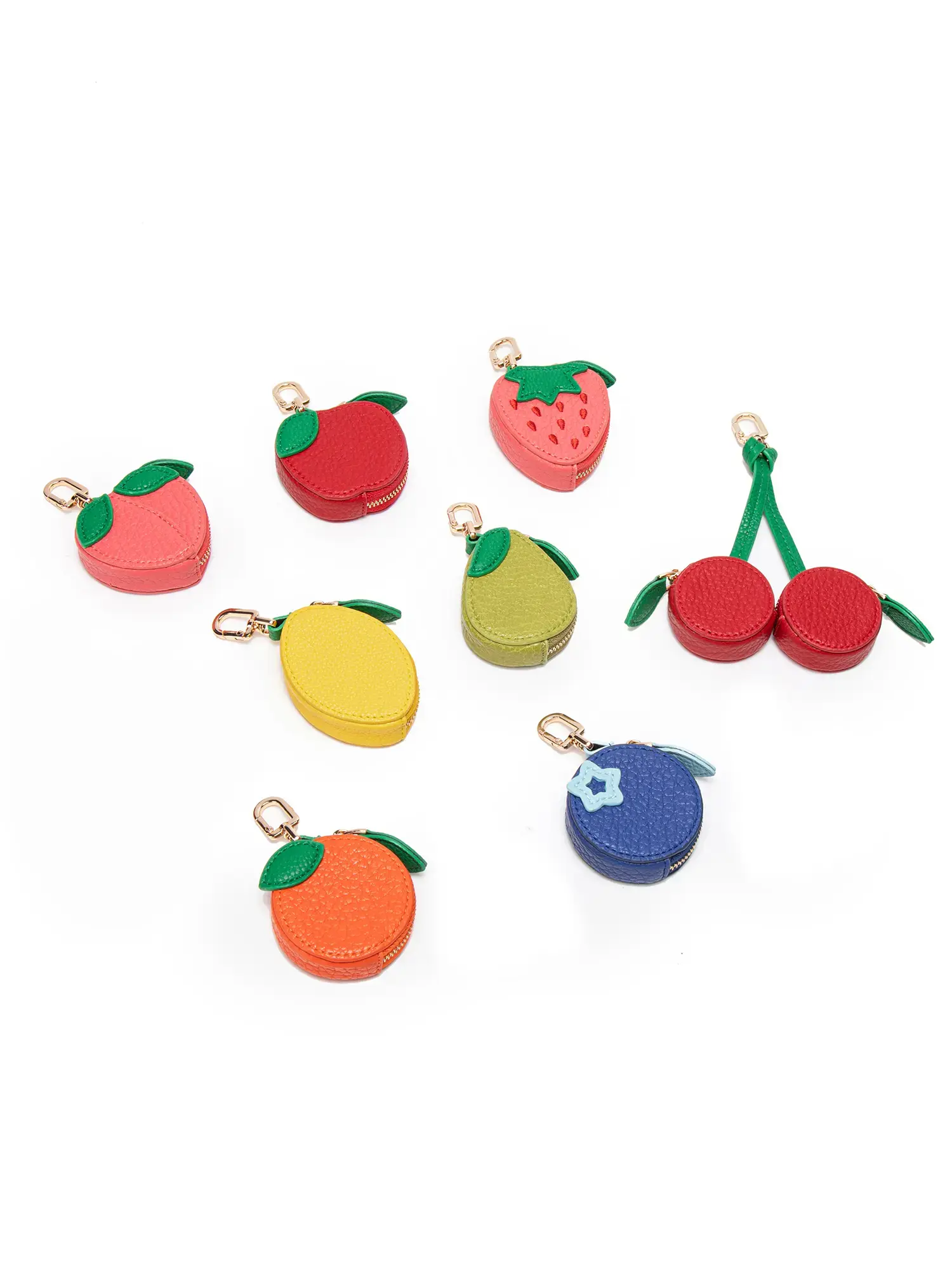 Apple-Shape Mini PU Coin Wallet Keychain - Zinc Alloy Portable Small Bag Pendant, Cute Fruit Coin Purse for Daily Use