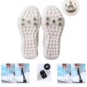 nvisible 5 Teeth Ice Grip Traction Shoe Covers, Anti-Slip for Winter Outdoor Hiking Snow Climbing, Safe for Elderly on Ice Surface