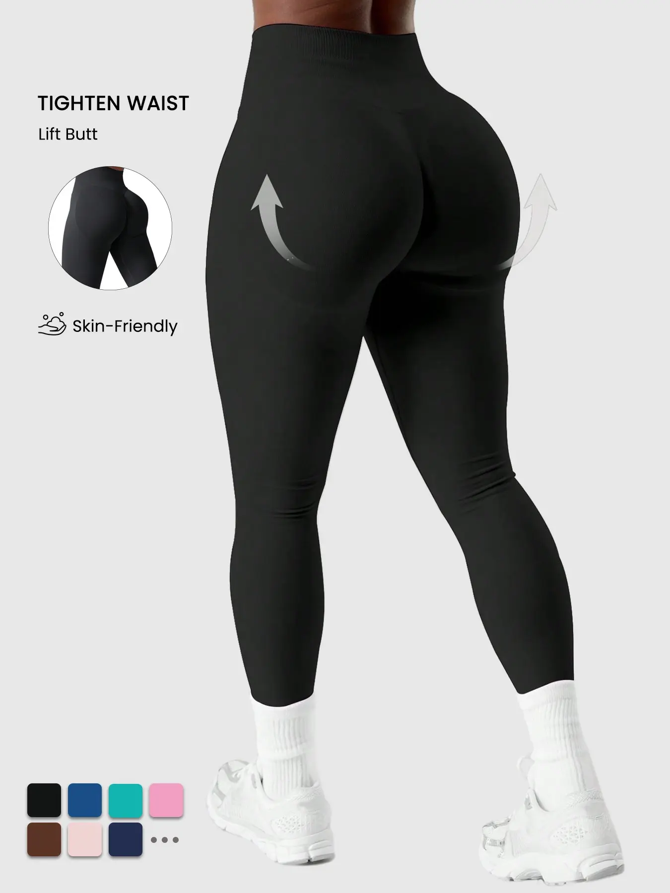 Women's High Waist Butt Lifting Sporty Fitted Tight Pants, Glute Enhancing Leggings, Ideal for Yoga and Fitness, Comfortable and Form-Fitting, Casual Workout Wear, High Elastic Activewear, Gym Sportswear Bottoms