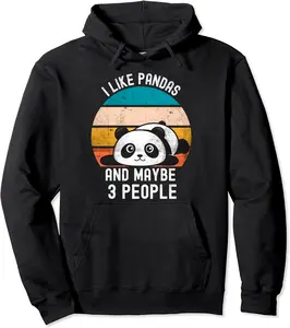 I Like Pandas And Maybe 3 People Cute Panda Funny Sarcasm Pullover Hoodie - Nicolelebro Shop 74B08Q89NJJS