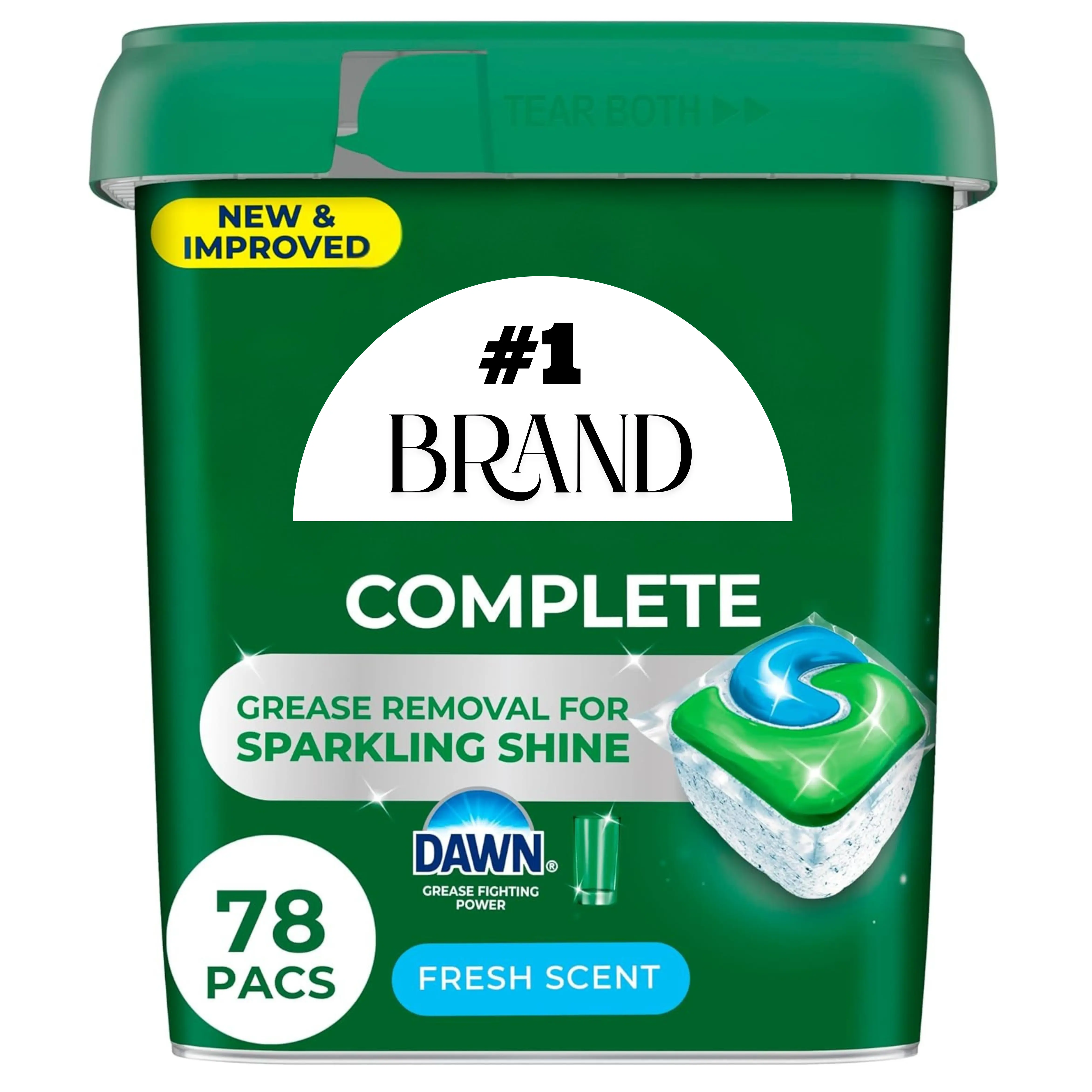 Complete Dishwasher Pods - Fresh Scent ActionPacs, Dishwasher Detergent, Dishwasher Soap, Detergent Pods, 78 Count