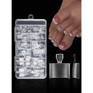 150pcs Press On Toenails Toe Nail Tips Matte Soft Gel Toenail Tips Full Cover Square Acrylic Artificial False Fake Toe Nails Tips For Salon And Home Foot Pedicure Manicure Nail Supplies