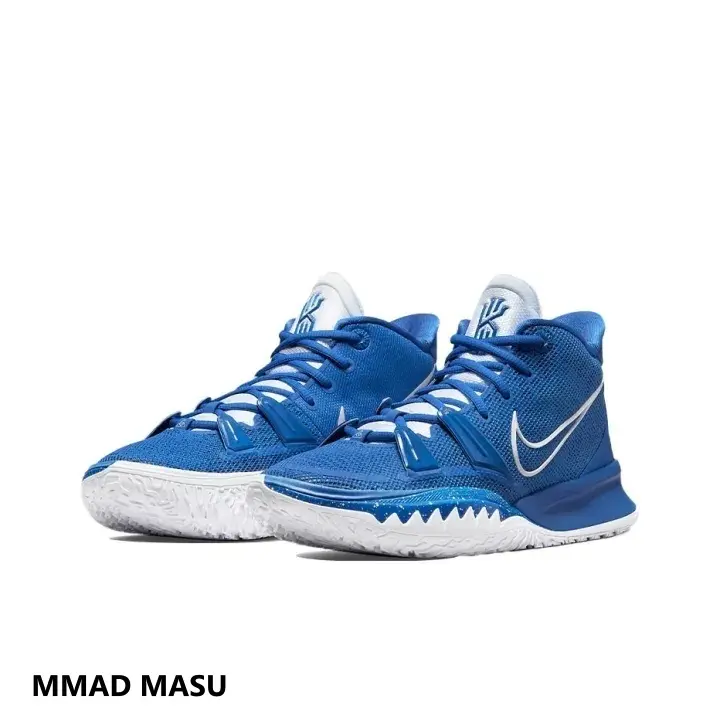 Brand-New Retro Royal Blue High-Top Basketball Sneakers for Sports Collectibles - Lightweight Breathable Mesh Fabric, Sharp-Toothed Skid-Proof White Outsole, Clean Silver Side Logo, With Original Shoe Box