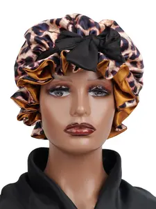 Women's Satin Sleep Cap Hair Protector, Adjustable Elastic Band, Soft Comfortable Night Hat, Unisex Fashion Design, Ideal for Night Use