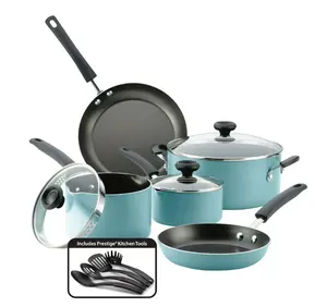 Aqua Easy Clean 12 Piece Nonstick Pots and Pans for Cooking - Cookware Set Aluminium