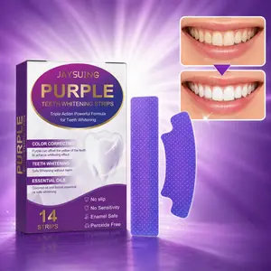 Purple Teeth Whitening Strips – 7 to 21 Treatments – Infused with Lemon Oil, Hyaluronic Acid & Enamel-Safe Formula – Gentle on Sensitive Teeth – Peroxide-Free