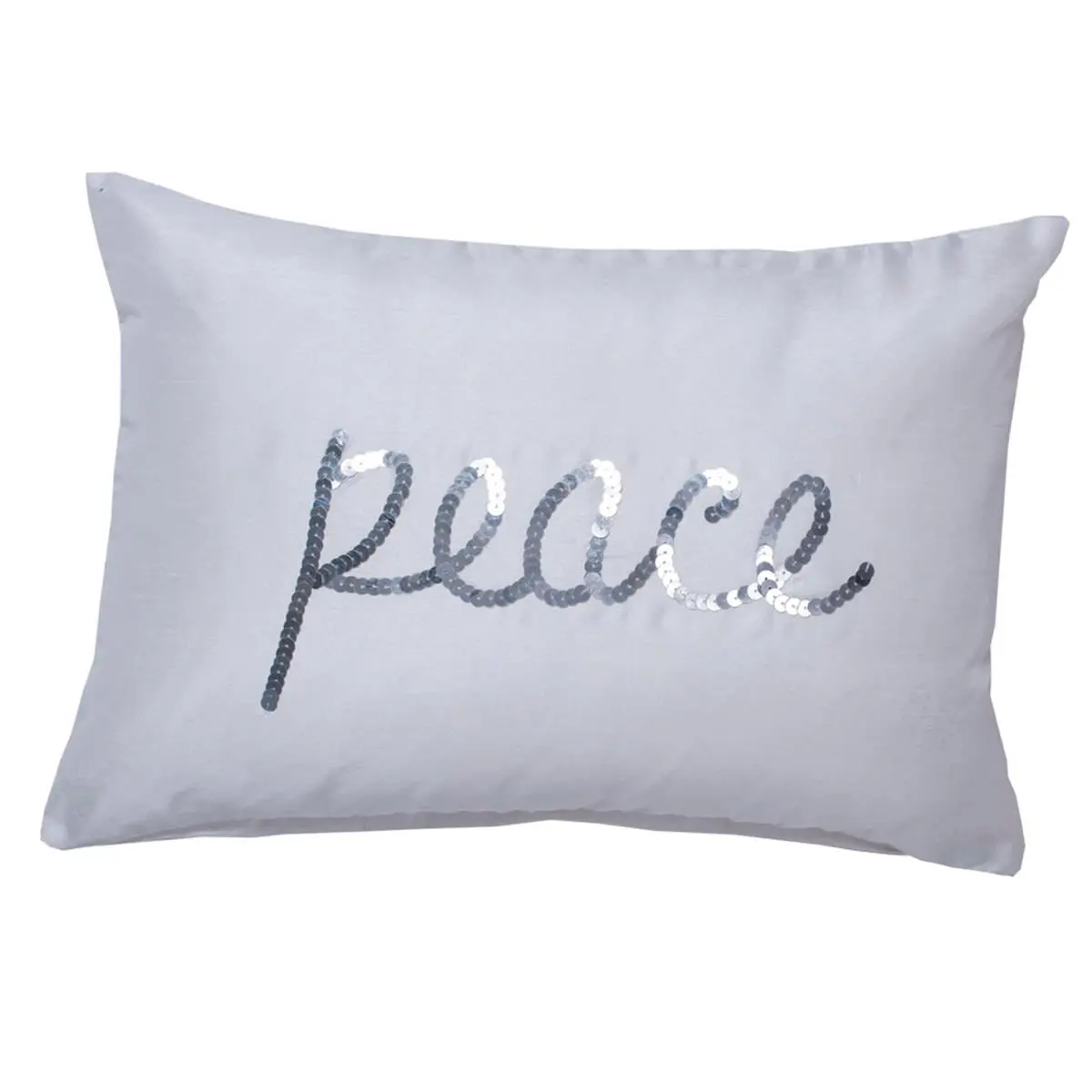 Vickerman  14 x 20 in. White Sequin Peace Pillow