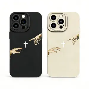 Two Finger Crosses Art Phone Case, Matte UV Printed Soft Cover for iPhone 16 15 14 13 12 11 Pro Max