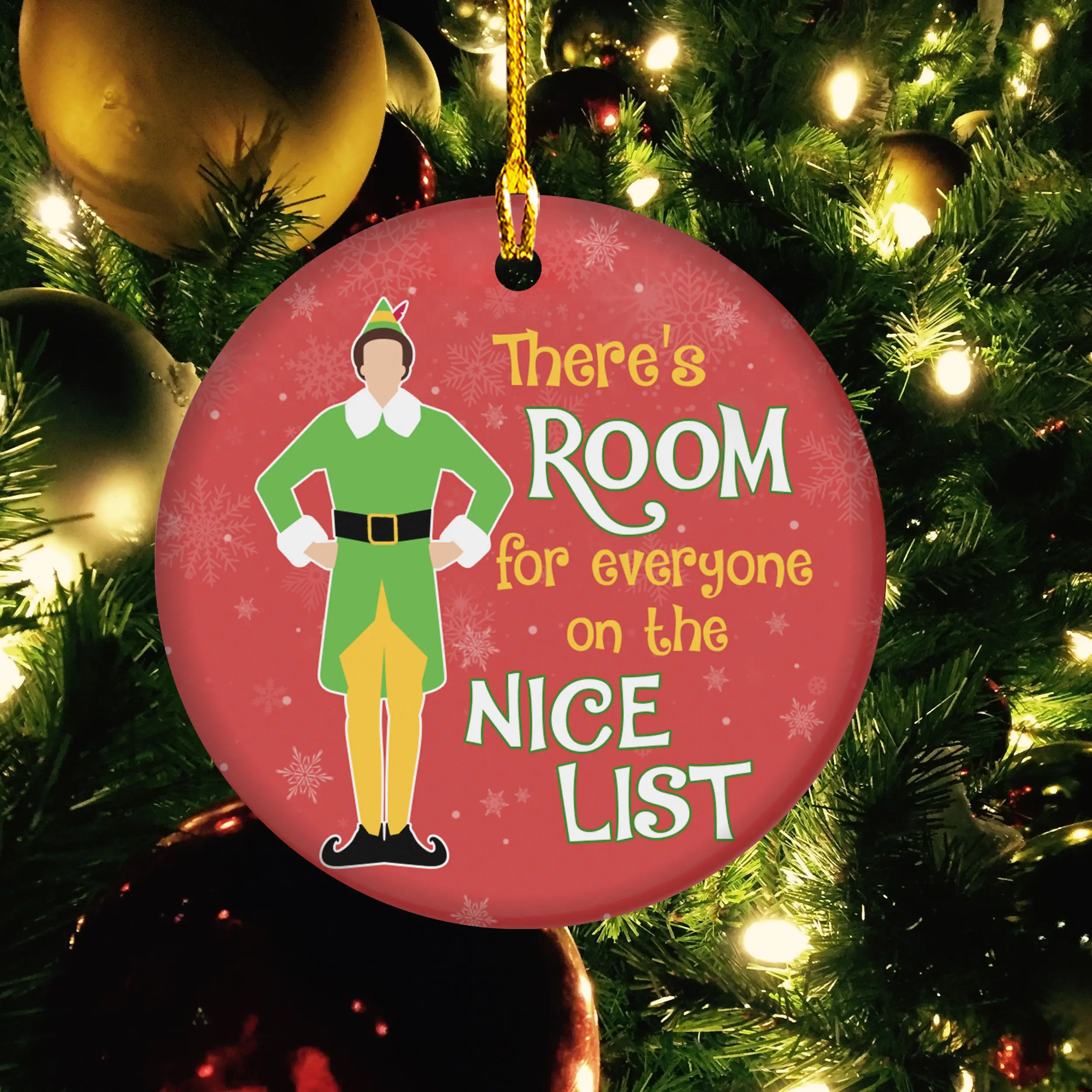 Buddy The Elf Christmas Ornament, There’s Room For Everyone On The Nice List, Vintage Christmas Movie, Christmas Hanging Ornament, Christmas Tree Decor, Christmas Gifts, Xmas Ornament