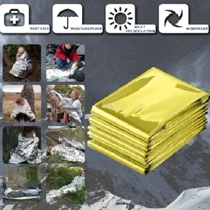 mergency Blankets Mylar Thermal Blanket-(50 Pack) of Gigantic Space Blanket 82 * 64 in.