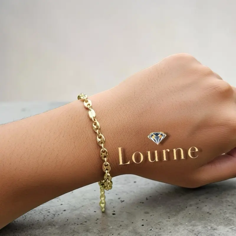 1278 Bracelet granito 5mm 14k Laminated Oro Real High Quality resistant waterproof