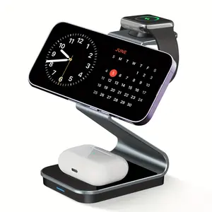 3 in 1 Magnetic Wireless Charger, Magnetic Alignment, Fast Charging Station for iPhone 17-12, Apple Watch & AirPods, Perfect Gift for Family & Friends, Fast Charging Supported, Magnetic Charger Dock
