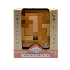 True Genius: Caesar's Calendar - One-A-Day Puzzle Calendar, 365 Unique Solves, Brainteasers, Wood Puzzle, Difficulty Level 4, Project Genius, Ages 8+