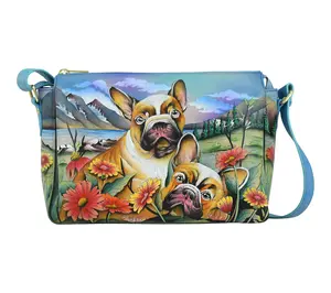 Anushcka Painted Leather Organizer Crossbody