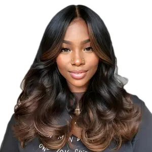 Nadula 7x5 Invisible Knots Loose Body Wave Wig Black To Chestnut Brown Color Put On And Go 180% Density Human Hair TikTokShopStockUp