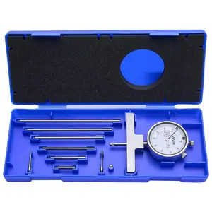 VEVOR Depth Gauge, Summervibes,Summervibes, Depth Micrometer 0-22 inch Measuring Range, 0.001" Resolution, with 4 Anvils & 6 Standard Rods, Precision Easy to Read Mechanical Tool for Measuring Groove, Step, Hole