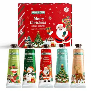 Christmas 5-Piece Hand Cream Gift Set – Fruit Scents,No More Sticky Hands! Hydrating & Non-Greasy | Perfect Holiday Gift!