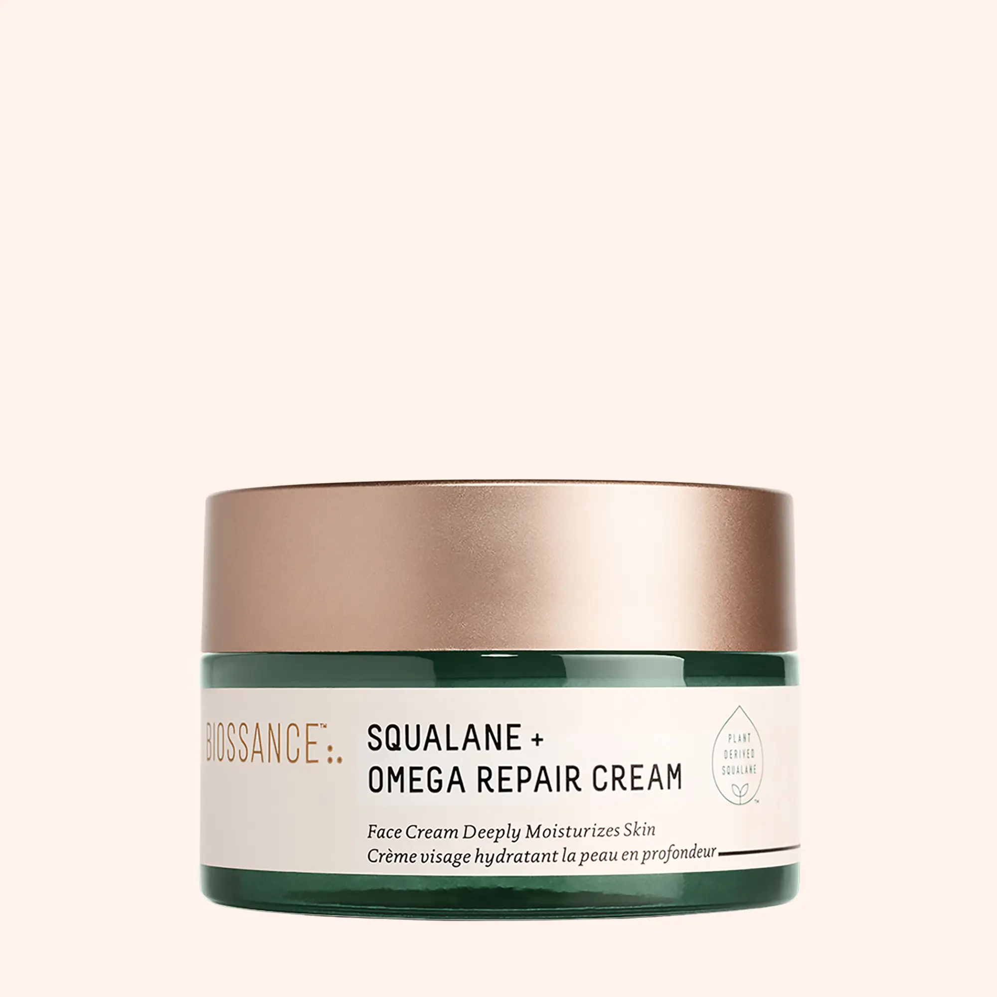 Biossance Squalane + Omega Repair Cream - Ultra-Moisturizing Face Cream - Skin Care with Hyaluronic Acid, Ceramides, Squalane - Ideal for Dry & Sensitive Skin, Intense Hydration Moisturizer