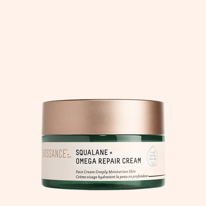 Biossance Squalane + Omega Repair Cream - Ultra-Moisturizing Face Cream - Skin Care with Hyaluronic Acid, Ceramides, Squalane - Ideal for Dry & Sensitive Skin, Intense Hydration Moisturizer