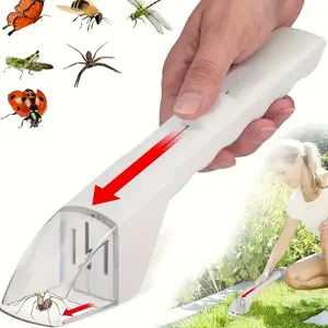 Portable Insect Catcher with Release Device, ABS Material Battery-Free Bug Trap, Safe Catch and Release Tool for Bee Spider Crawling Insects, Home Garden Use, Individual Color Box Packed