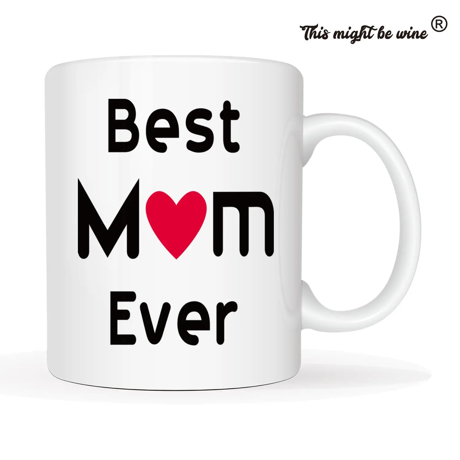 Cute Ceramic Coffee Mug, 1 Count Best Mom Ever Coffee Cup with Handle, Best Mom Print Ceramic Mug, Drinkware for Home Office, Gifts for Mum, Summer Gi