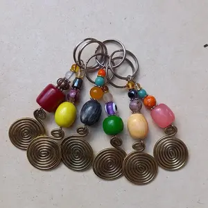 African Beaded Shell Custom Made Keys Holder with Vibrant Colors and Unique Shell Design