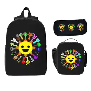 Sprunki book bag Large Capacity student Unisex Laptop Travel Work Backpack set sprunki backpack