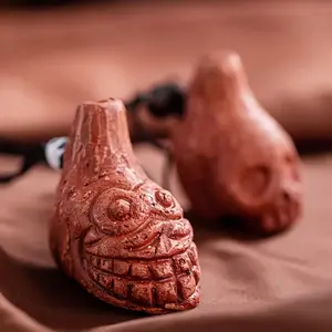 Loud Aztec Death Whistle, Up to 125+ Decibels, Realistic Human Scream Sound, Orangutan Design, Ideal for Halloween & Survival Use