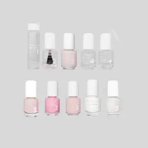 French Manicure Mini Flight and Prima Ballerina Mini Kit, Fingernails and Toenails, Professional Nail Care System, Long-Wear Chip-Resistant Formula, 10-Piece Bundle, 0.93 fl oz Total.