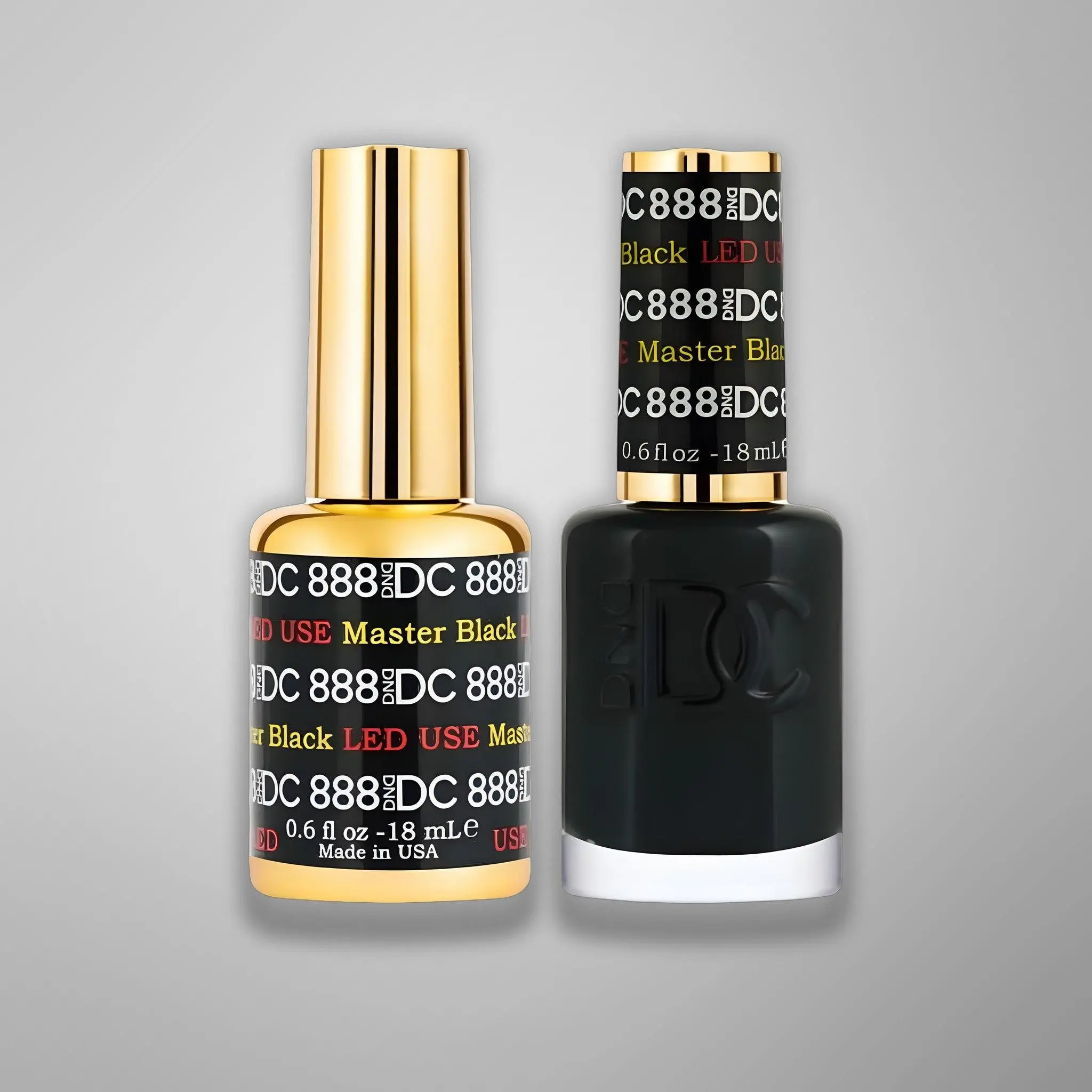 DND DC Duo - 888 Extreme Black - Gel & Matching Lacquer Duo 0.5 oz
