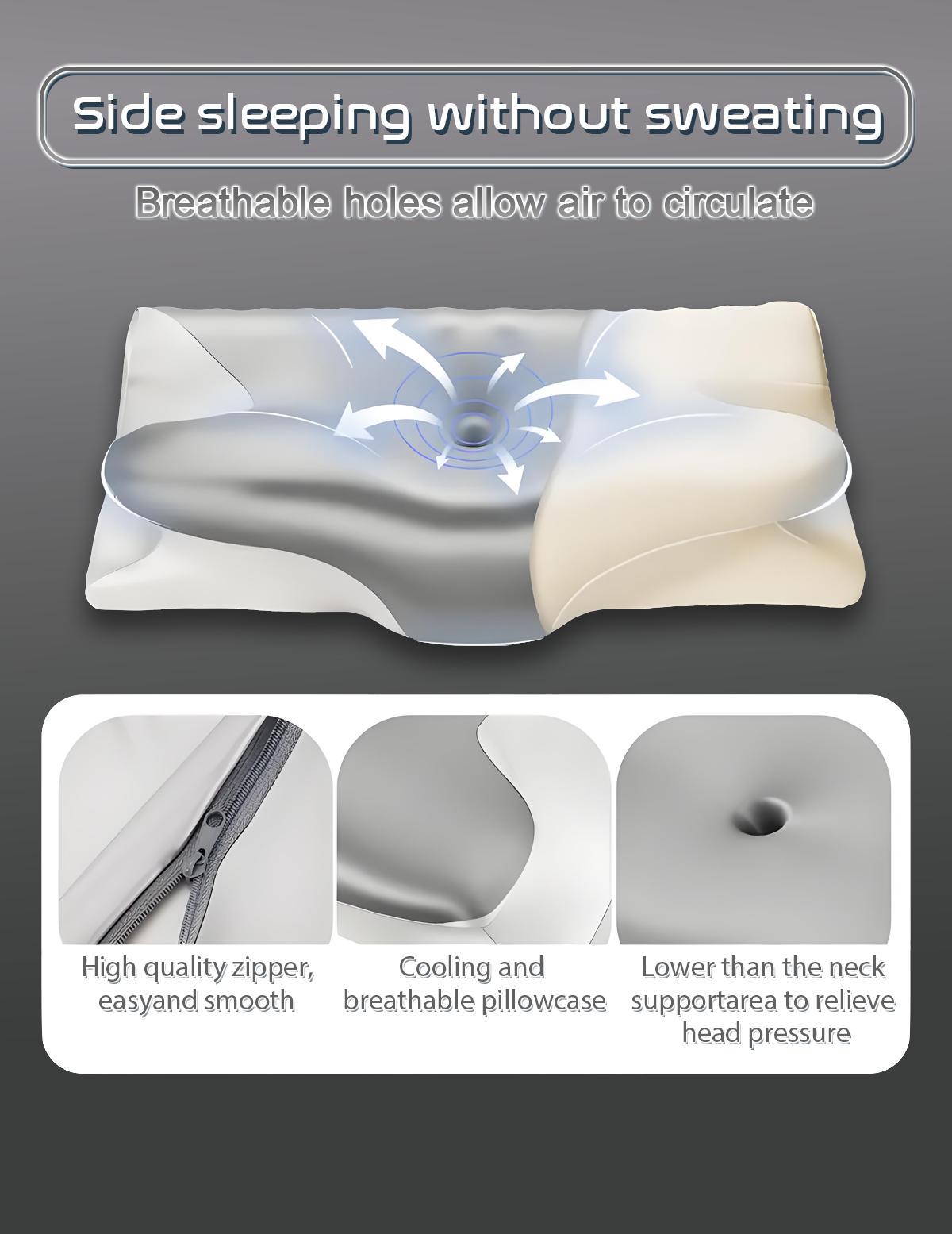 Orthopedic Neck Support Pillow for Sleeping, 3D Butterfly Memory Foam Pillow for Neck Pain Relief & Posture Correction, Breathable Cooling Cervical Pillow for Side Back Sleepers, Shoulder Spine Alignment Bed Pillow for Adults Bedroom