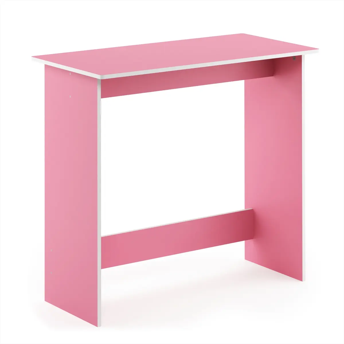 212 MAIN Simplistic Clean Lines Study Table - Pink & White Sturdy MDF Laminated Computer Desk, Practical Desktop Stand, Easy Assembly