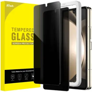 Front Privacy Screen Protector for Samsung Galaxy Z Fold 5, Anti-Spy Tempered Glass Film with Easy Installation Tool, Case-Friendly, 2-Pack